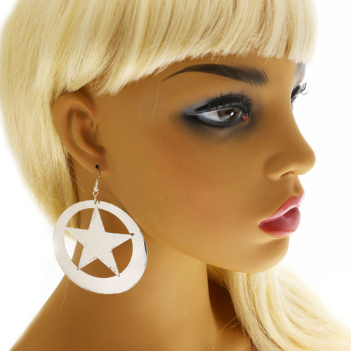 Star Dangle-Earrings Gold-Tone 12 Per Package E1446