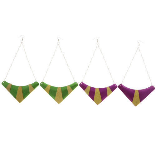 Sparkling Glitter Ethnic-Earrings Multi-Color & Dual-Tone 12 Per Package E1604C