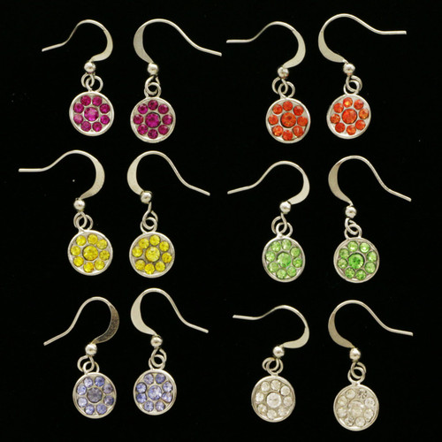 Assorted colored hoop dangles E1732c
