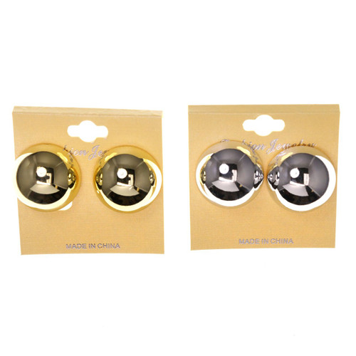 Mirrored Stud-Earrings Dual-Tone 12 Per Package E1949B