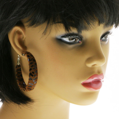 Spots Hoop-Earrings Multi-Color & Silver-Tone 12 Per Package E195C