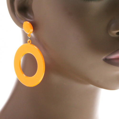 Hearts 2 Pair per Card Dangle-Earrings Silver-Tone & Multi-Color 12 Per Package E2113C