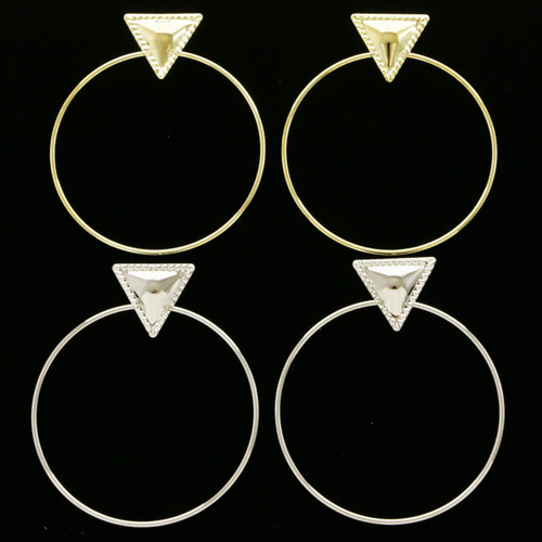 Gold-Tone & Silver-Tone Metal Dangle-Earrings 12 Per Package E2400B