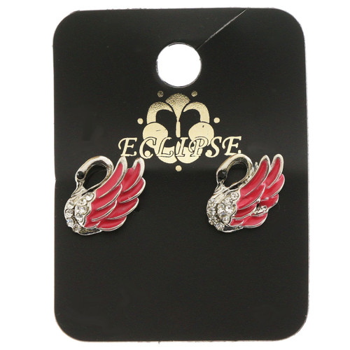 Swan stud earrings E264A