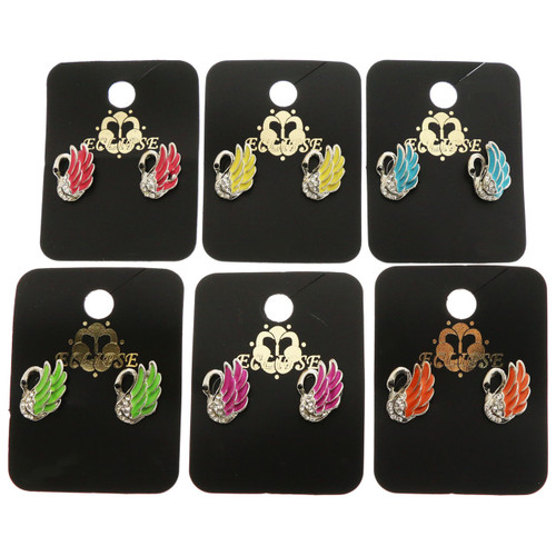 Swan stud earrings E264A