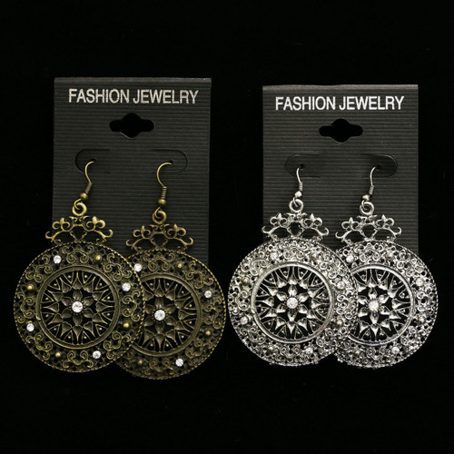 ANTIQUE FRENCH HOOK EARRING WITH ORNATE DESIGN E265GR