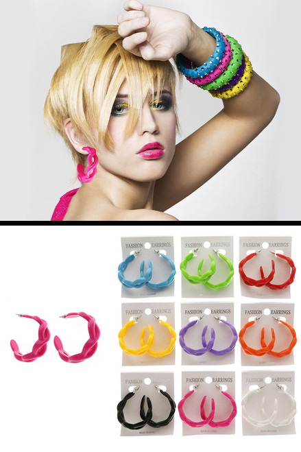 COLOR HOOP EARRING E349C