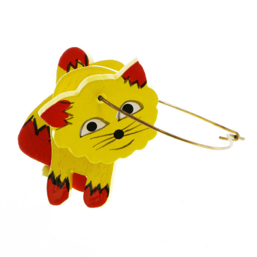 Moving Dangling Cat Hoop-Earrings Multi-Color & Red 12 Per Package E4158