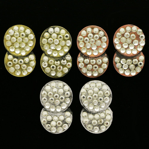 Tri-Tone & Silver-Tone Acrylic Dangle-Earrings With Crystal Accents 12 Per Package E4189C