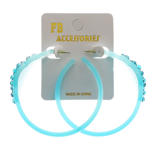 Ombre AB Finish Flower Dangle-Earrings With Crystal Accents Multi-Color & Silver-Tone 12 Per Package E4524C