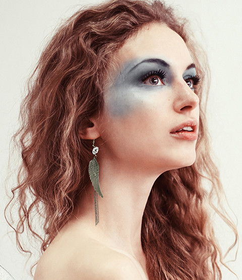 Wings Dangle-Earrings Silver-Tone & Multi-Color 12 Per Package E5010A