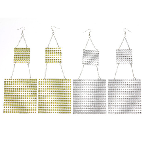 Assorted-Color Fabric Dangle-Earrings 12 Per Package E530GR