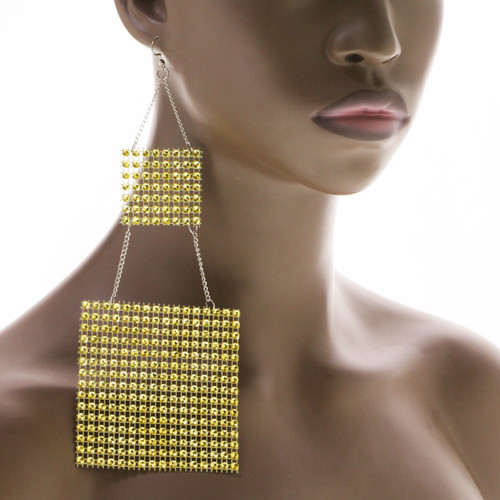 Assorted-Color Fabric Dangle-Earrings 12 Per Package E530GR