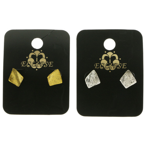 Dual-Tone Metal Stud-Earrings 12 Per Package E5593B