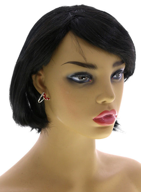 Silver and gold tone butterfly ring earrings E5958B