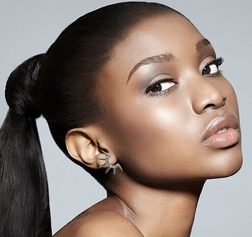 Spike Stud-Earrings With Crystal Accents  Dual-Tone 12 Per Package E60B