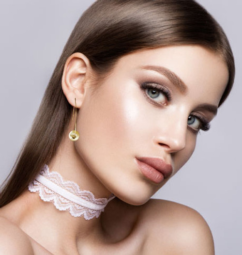 Silver-Tone & White Metal Dangle-Earrings With Bead Accents 12 Per Package E6653B