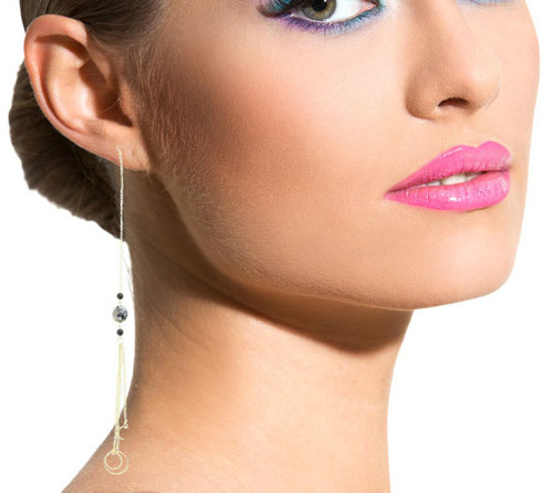 Tri-Tone & Multi-Color Metal Dangle-Earrings With Tassel Accents 12 Per Package E7034GR