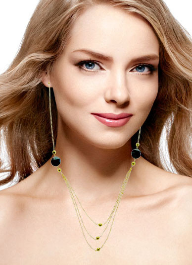 Dual-Tone & Multi-Color Metal Necklace-Earrings 12 Per Package E7043BC