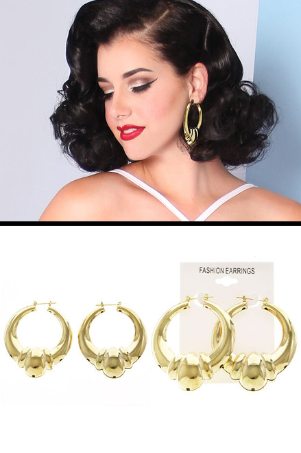 Gold-Tone Metal Dangle-Earrings 12 Per Package E90