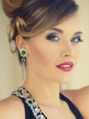 Multi-Color Metal Dangle-Earrings With Faceted Accents 12 Per Package E9048B