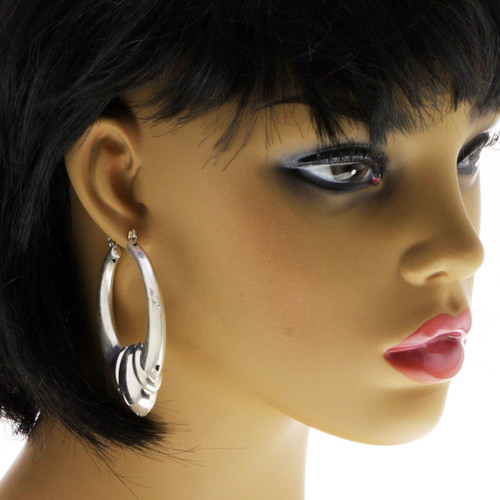 Silver-Tone Metal Dangle-Earrings 12 Per Package E90A