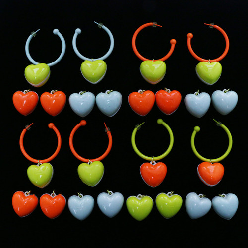 Hoop earrings with star dangles e9102