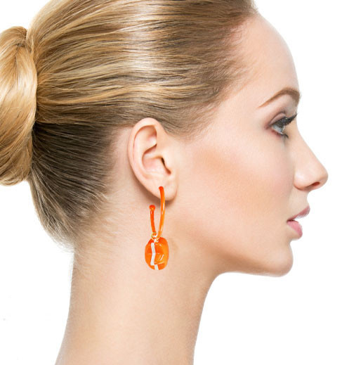 Hoop earrings with star dangles e9102