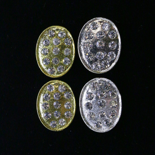 Dual-Tone Metal Clip-on-Earrings With Crystal Accents 12 Per Package C152B