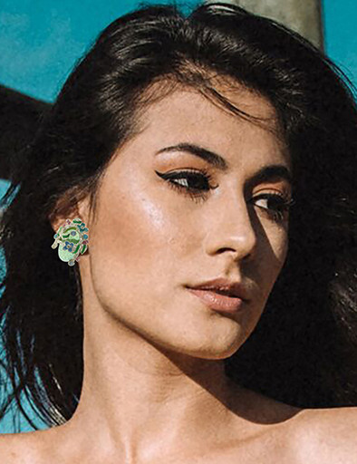 Flower Clip-on-Earrings Assorted-Color & Silver-Tone 12 Per Package C2202C