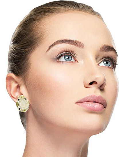 Assorted-Color & Silver-Tone Metal Clip-on-Earrings With Crystal Accents 12 Per Package C2237C