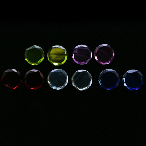 Assorted-Color Acrylic Clip-on-Earrings With Faceted Accents 12 Per Package C311C