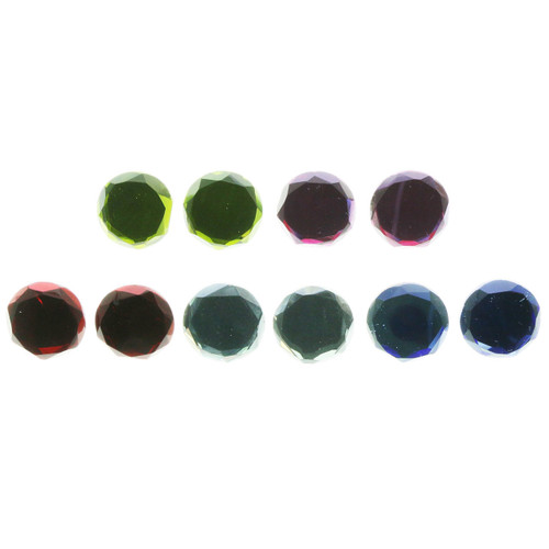 Assorted-Color Acrylic Clip-on-Earrings With Faceted Accents 12 Per Package C311C