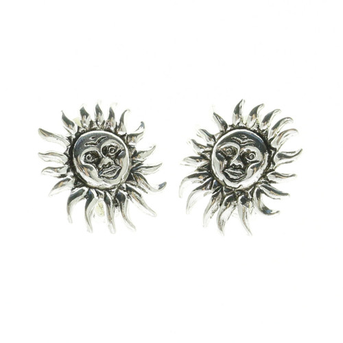 Antiqued Sun Clip-on-Earrings Silver-Tone 12 Per Package C4A