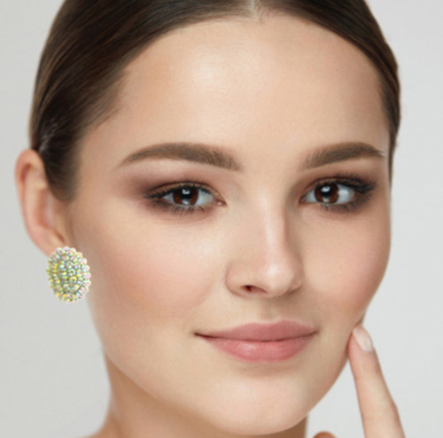 AB Finish Clip-on-Earrings Assorted-Color 12 Per Package C579C