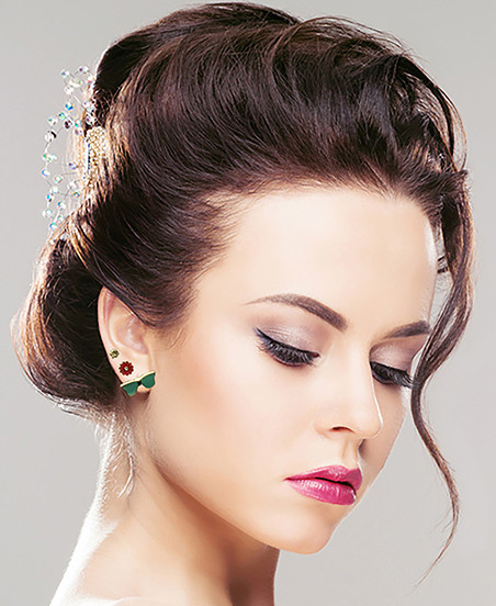 Sunglasses Flower Trio-Earrings Gold-Tone & Multi-Color 12 Per Package T173C