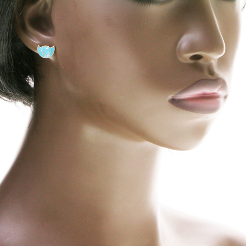 Cat Crown Flower Trio-Earrings Gold-Tone & Multi-Color 12 Per Package T234C