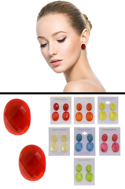 MULTIPLE COLOR POST/CLIP EARRING ME/C1348C