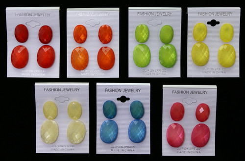 MULTIPLE COLOR POST/CLIP EARRING ME/C1348C