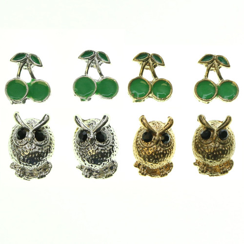 Cherry and owl earrings ME1193b