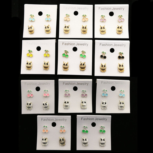 Cherry and owl earrings ME1193b