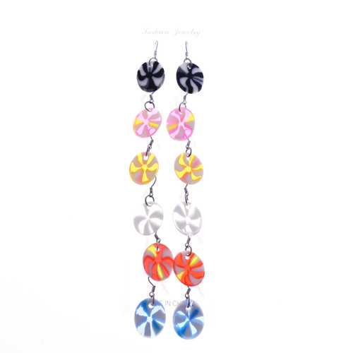 Swirl Multiple-Earring-Set With Bead Accents Multi-Color &amp; White 12 Per Package ME408C