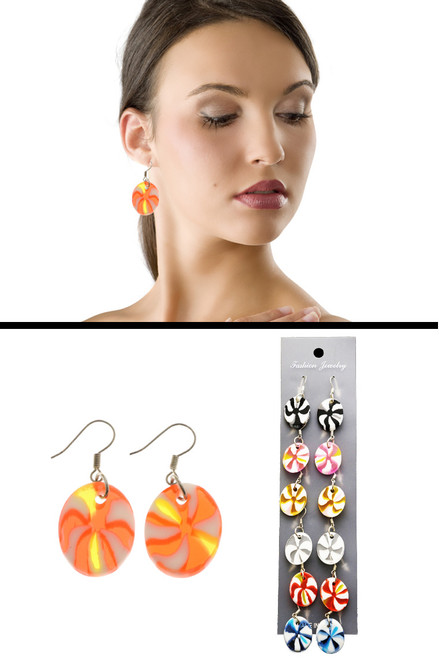 Swirl Multiple-Earring-Set With Bead Accents Multi-Color & White 12 Per Package ME408C