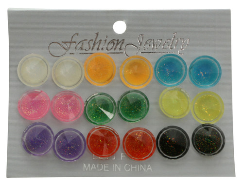 Glitter Multiple-Earring-Set Multi-Color 12 Per Package ME7832C