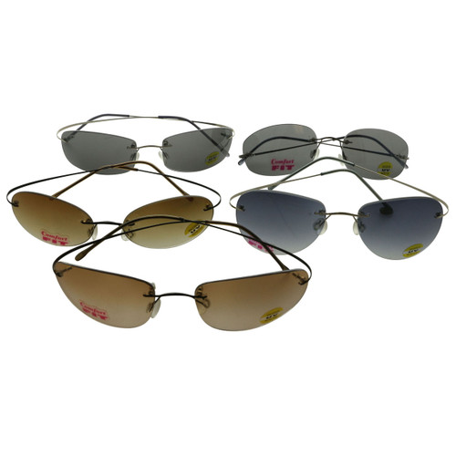 Maximum UV Assorted Rimless Sunglasses With Assorted Color Lenses 9SG50072