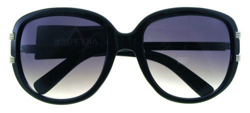 Large Black Frame Round Lens Sunglasses HESG18