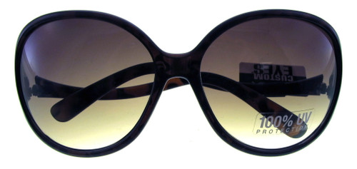 100% UV Tortoise Shell Frame Circle Lens Sunglasses HESG23