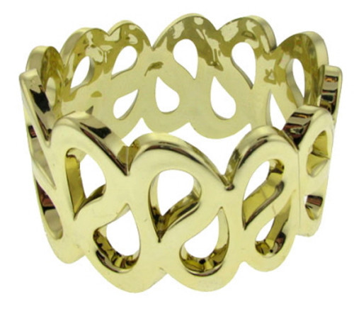 Metallic Finish Serpentine Motif Acrylic Bangle Bracelet Gold-Tone - B1059 Metallic Finish Serpentine Motif Acrylic Bangle Bracelet Gold-Tone - B1059