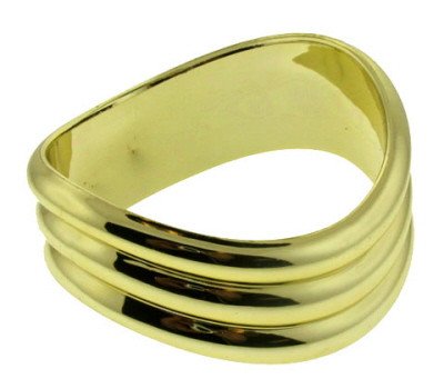 Triangular Wavy Acrylic Bangle Bracelet Gold-Tone - B1060