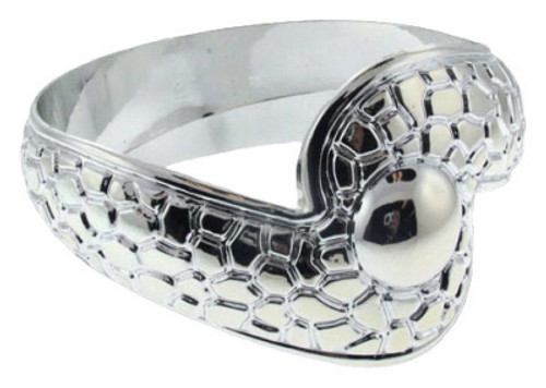 Metallic Finish Acrylic Snakeskin Textured Bangle Bracelet Silver-Tone - B1063A Metallic Finish Acrylic Snakeskin Textured Bangle Bracelet Silver-Tone - B1063A